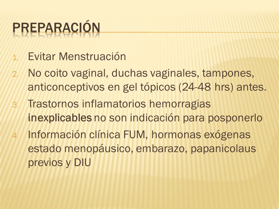preparacion para papanicolau y colposcopia